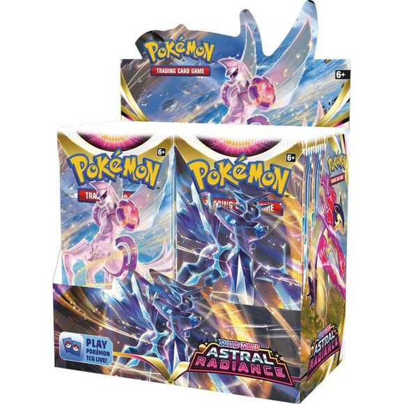 Travel back to a land of myths, legendTAR shape the fabric of time and sps, and wilderness as Origin Forme Dialga VSTAR and Origin Forme Palkia VSace! Decidueye, Typhlosion, and Samurott arrive as Hisuian Pokémon VSTAR, joining more Pokémon and Trainers from the ancient region of Hisui. Meanwhile, Shiny Pokémon reappear as Radiant Pokémon, with Radiant Greninja leading the charge in the Pokémon TCG: Sword & Shield Astral Radiance expansion!
Over 180 cards
3 brand-new Radiant Pokémon
7 awesome Pokémon VST