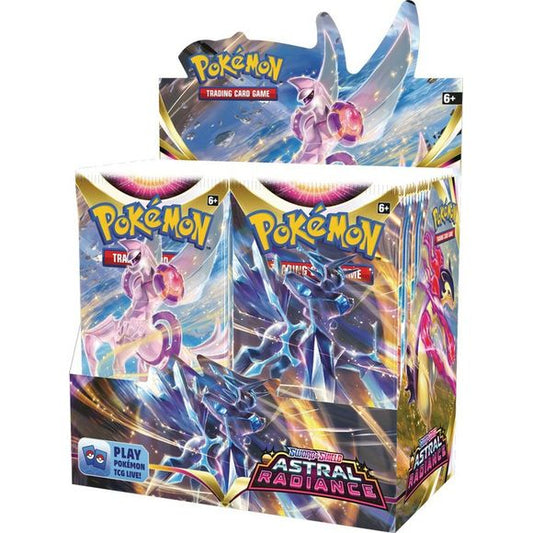 Travel back to a land of myths, legendTAR shape the fabric of time and sps, and wilderness as Origin Forme Dialga VSTAR and Origin Forme Palkia VSace! Decidueye, Typhlosion, and Samurott arrive as Hisuian Pokémon VSTAR, joining more Pokémon and Trainers from the ancient region of Hisui. Meanwhile, Shiny Pokémon reappear as Radiant Pokémon, with Radiant Greninja leading the charge in the Pokémon TCG: Sword & Shield Astral Radiance expansion!
Over 180 cards
3 brand-new Radiant Pokémon
7 awesome Pokémon VST