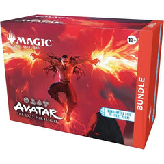 Release Date: 11/21/2025
The Bundle is a great gift for Magic superfans and newcomers alike who visit your store. It contains a little bit of everything to get a player's collection off the ground, including nine Play Boosters (each with 14 Magic: The Gathering cards), lands, and more—plus an oversized set-themed Spindown life counter.
Contents:
9 Magic: The Gathering | Avatar: The Last Airbender Play Boosters
1 traditional foil card with Bundle-exclusive alternate art
5 traditional foil Appa lands
5 non-fo