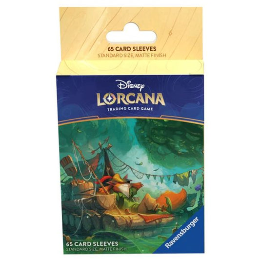 Protect your cards with these 65 standard-sized card sleeves featuring full-color art of Robin Hood.