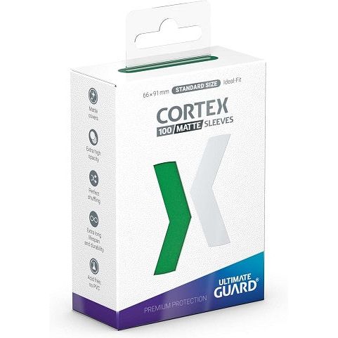 Ultimate Guard CORTEX sleeves are a perfect choice for all TCG brain athletes! Meant as an everyday sleeve, Ultimate Guard CORTEX sleeves offer an attractive price point and also feature fully opaque backing, a perfect shuffle feel, and high-quality durability for those long gaming sessions.