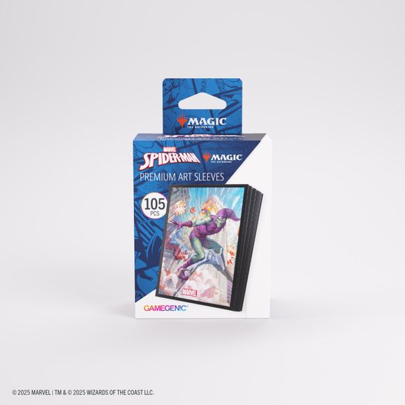 Enhance your game and protect your cards in style.These premium-quality, full-color printed Art Sleeves with textured finish are a must-have for every fan of the game. The matte back and clear front provide an exceptional tactile feel and an incredibly smooth shuffle experience. Each pack includes 105 sleeves and comes in fully plastic-free full-art packaging with a retractable hanger.