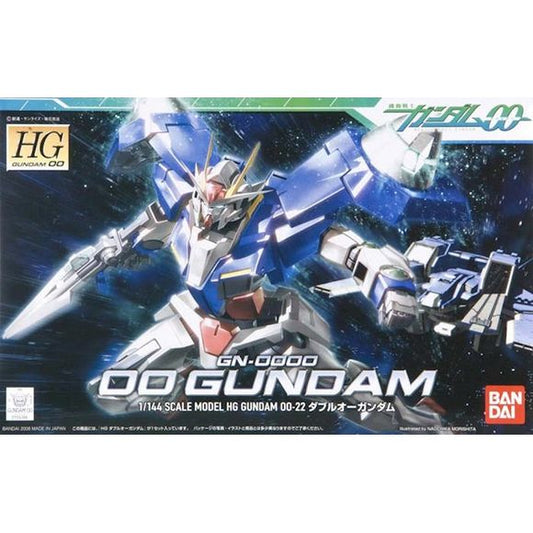 The star Mobile Suit from the second season of "Gundam 00" is now a sharp snap-fit model kit! 00 Gundam comes in easy-to-assemble plastic parts that are molded in color, along with a sheet of foil stickers, so painting is not necessary (but would add a more realistic appearance). Upon completion, its polycapped joints will give the Mobile Suit a wide range of motion for a world of posing possibilities! The Twin Drive System (GN Drives on each shoulder) are flexible, and the included pair of GN Sword II can
