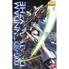 Bandai's follow up to the Master Grade Wing Gundam is here! The Deathscythe from the Endless Waltz anime is built around the same frame as the Wing with some enhancements to certain joints, such as the wrists, allowing the Deathscythe to wield his scythe in a variety of poses. Green effect parts are included for the scythe as well as markings from Katoki! Assembly Required.