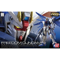 1/144 Real Grade version of the popular Freedom Gundam from Gundam Seed. Featuring the advanced MS Joint for ultimate range of motion and mechanical detail, this realistic version of Freedom contains exchangeable hands for holding different weaponry, and the ability to be put in iconic beam spam poses. Special marking stickers are provided to simulate realistic placement of maintenance hatches and ports. Panel lines designed to show separation of metal panels on the "real" machine. Beam saber x2, beam rifle