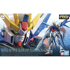 Sei Iori's FP Build Strike Gundam Full Package gets a Real Grade release from Bandai, complete with a variety of weapons--the Build Booster, beam rifle, beam gun (combinable with the beam rifle), two beam sabers, and shield.  It also comes with extra hands to hold the weapons.