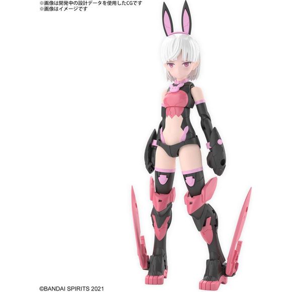 Laranel is the newest member of Bandai's 30MS (30 Minutes Sisters) figure kit lineup! This all-in-one kit includes parts to build the highly posable Laranel, three different faces, and bunny-themed armor parts. She also comes with an expression part that allows you to pose her next to 30MS SIS-T00 Ririneru [Color A] (sold separately) to create a crossed gaze. She's easy to assemble, and the parts are molded in color so you don't need paint. She's approximately 125mm in height, making her the smallest in the