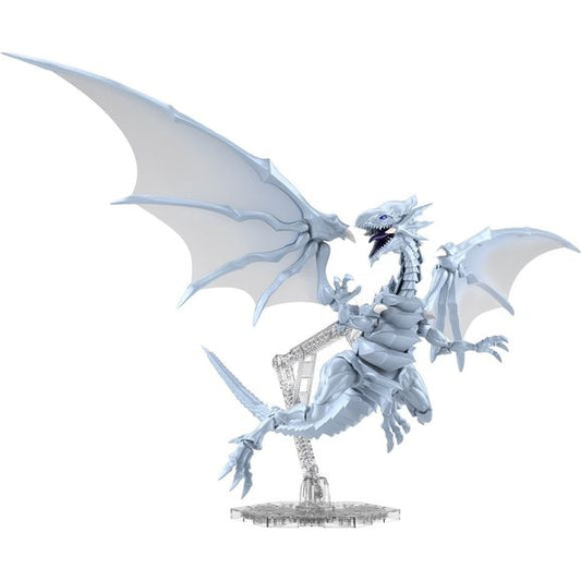Blue-Eyes White Dragon, one of the most popular monsters in "Yu-Gi-Oh Duel Monsters" has been turned into a Figure-rise Standard Amplified kit!

The charm of the character has been "amplified" with a new interpretation of the design arrangement unique to the plastic model. A metallic blue color has been used for the molding to make the monster feel more epic, and its huge wings, each measuring about 265mm in length, are equipped with joint axes for posability.

The wing membranes are made of soft material.