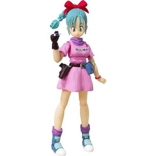 PRE-ORDER: Expected to ship in January of 2026

The Dragon Ball adventure begins here! It's Bulma in her classic pink outfit as she appeared in the very first episode of Dragon Ball, first broadcast way back in 1986!

She's cute and dangerous, ready with her gun and a smile, letting you re-create Goku's very earliest adventures! Approximately 5.3 inches (13.46cm).

[Set Contents]

Two optional expression parts
Two left and five right optional hands
Dragon Radar
Gun
Optional holster
Two-star Dragon Ball