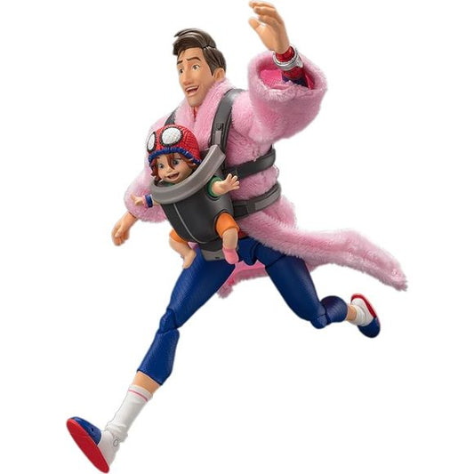 From "Spider-Man: Across the Spider-Verse" comes Peter B. Parker and his adorable daughter Mayday Parker as S.H.Figuarts!
Peter B. Parker is the teacher of Miles Morales, and his daughter Mayday parker has already shown signs of talent to be a superhero with her spider-sense, skills, reflexes and cutness! With plenty of option parts that allow you to recreate the scenes of the father an daughter together, and also view Peter B. Parker in his full Spider-Man suite