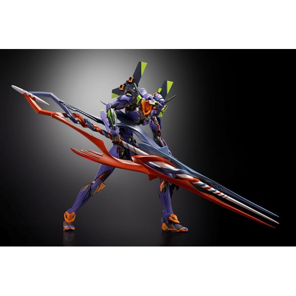 PRE-ORDER: Expected to ship in January of 2026
Bandai celebrates the 30th anniversary of the "Evangelion" series with this awesome "Metal Build" figure of Evangelion Test Type-01 with the Spear of Gaius, with an overwhelming size of over 15 inches long, as well as a special base with the anniversary logo! 
 *The main body and weapons are the same as the "METAL BUILD Evangelion Test Type-01" released in February 2019