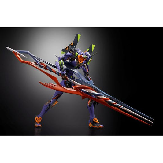 PRE-ORDER: Expected to ship in January of 2026
Bandai celebrates the 30th anniversary of the "Evangelion" series with this awesome "Metal Build" figure of Evangelion Test Type-01 with the Spear of Gaius, with an overwhelming size of over 15 inches long, as well as a special base with the anniversary logo! 
 *The main body and weapons are the same as the "METAL BUILD Evangelion Test Type-01" released in February 2019