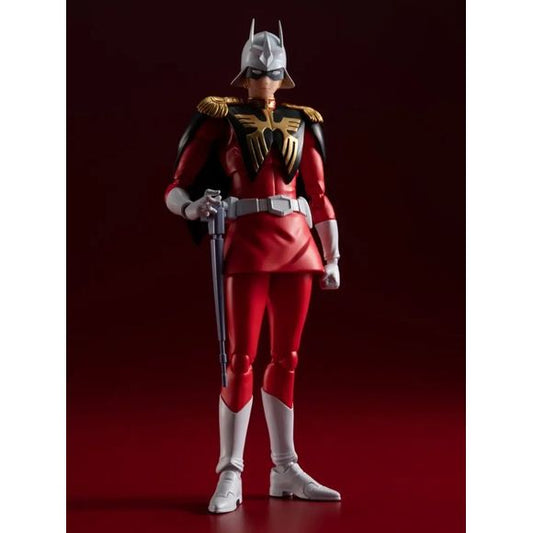 PRE-ORDER: Expected to ship in December of 2025
The "Red Comet," Char Aznable, makes a long-awaited appearance in S.H.Figuarts.  While pursuing beautiful proportions, we have carefully implemented the articulation gimmicks with Char's most famous scenes in mind. In addition, a wide range of poses and scenes can be reproduced with a variety of interchangeable parts.