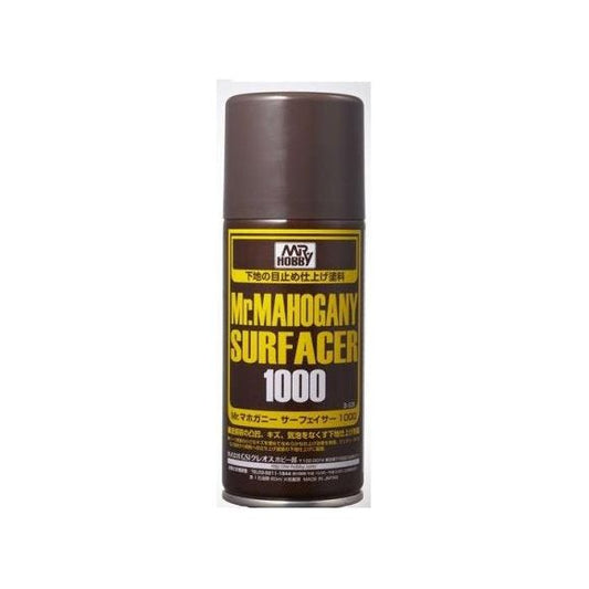Mr.SURFACER 1000 contains fine granules. They are use in same way as other surfacers and due to the finer granules after sanding with waterproof sand-paper, a perfectly corrected surface is possible. Available in bottle and spray. Provides neutral Mahogany color background and prepares surface for paint application. 170ml.
Continental US Shipping Only, ground transport only.  No Expedited shipping.