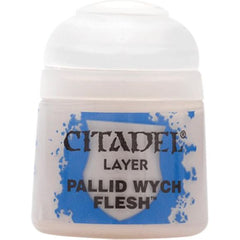 Pallid Wych Flesh is a Citadel Layer paint. Citadel Layer paints are high quality acrylic paints, and with 70 of them in the Citadel Paint range, you have a huge range of colours and tones to choose from when you paint your miniatures. They are designed to be used straight over Citadel Base paints (and each other) without any mixing. By using several layers you can create a rich, natural finish on your models that looks fantastic on the battlefield. This pot contains 12ml of Pallid Wych Flesh, one of 70 Lay