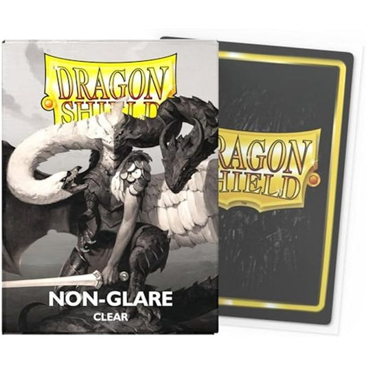 The surface of the Non-Glare Matte Clear sleeves looks great on camera while also shielding tired eyes from bright, reflective lights. Non-Glare Matte sleeves are a tactile delight. They have a textured backing for a great hand feel and buttery smooth shuffle feel. Experience the popular feel of Dragon Shield Mattes! Standard size card sleeves for cards sized measuring up to 63x88 mm's (2½"x3½"). Great for TCGs like MTG, Pokémon, Lorcana & Flesh and Blood!