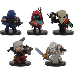 Bandai's Warhammer 40,000 Chibi figures lets you collect some of the most iconic characters. Each figures measures approximately 1 1/2-inches tall and this series includes Ultramarine Primaris Intercessor with Bolt Rifle, Skitarii Ranger with Arc Rifle, Adepta Sororitis Battle Sister with Bolt Gun and Power Sword, Grey Knight with Nemesis Force Sword, and Eversor Assassin with Executioner Pistol and Neutral Gauntlet. This listing is for one of these figures at random, as they are within a blind bag.