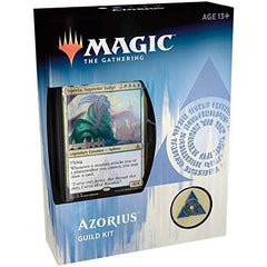 Each Guild Kit features a 60-card preconstructed theme deck flavored after one of the featured guilds, combining cards from every Ravnica set released so far. The reprints won't be Standard legal. The Kits are packaged with an official guild pin, a guild sticker, a spindown life counter and an insert with mission instructions.