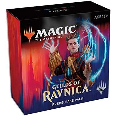 MTG Pre-release kit for all Magic the Gathering Fans!  Includes 5 Guilds of Ravnica packs, 1 Seeded booster (Matching Guilds) with 14 cards, 1 Prerelease Promo card and a spindown style D20 dice lifecounter.
