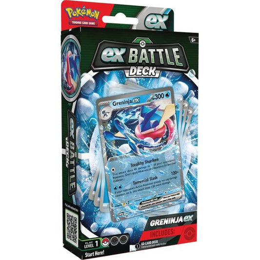 Mighty Pokemon ex Battle for Victory! Powerful Pokemon ex are ready to charge onto the battlefield in the new Pokemon TCG: ex Battle Decks! Each 60-card deck is led by an exceptional Pokemon ex and includes everything you need to play right away. Let the battle begin! In each box, youll find: - 1 ready-to-play 60-card deck - 3 reference cards - 1 rules booklet - 1 single-player playmat - 1 set of damage counters - 1 large metallic coin - 1 deck box - 1 strategy sheet - 1 code card to play this deck online.
