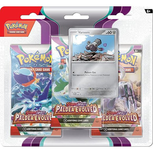 Pokemon Scarlet and Violet SV2 Paldea Evolved 3-Pack Blister (Random Promo)