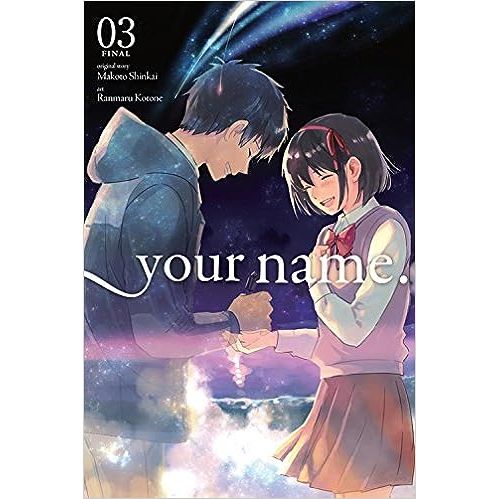 The third installment of the manga adaptation of the film that took the world by storm!

To save Mitsuha and all of Itomori from the comet Tiamat, Taki joins up with Saya-chin and Tesshi to evacuate the town. But Mitsuha's father is stubborn and refuses to listen...



Mitsuha, a high school girl from a town deep in the mountains,

dreams of an unfamiliar life in Tokyo. Taki, a high school boy

from Tokyo, dreams that he is a girl living in the mountains. As

the two begin swapping lives, a miraculous story