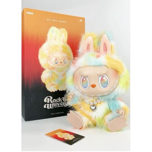 Step into the cosmos with this limited-edition collector’s plush! Featuring a one-of-a-kind tie‑dye fur, each piece is uniquely yours. Crafted from premium vinyl and plush, and adorned with a removable pearl‑and‑alloy heart necklace, this cosmic Labubu is as expressive as it is huggable.
Authenticity QR code has NOT been redeemed yet, and buyer will be able to redeem to verify authenticity.  Finish your collection of Labubu's today!