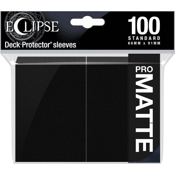 The Eclipse Matte Deck Protector sleeves offer a fully opaque back and glare-free matte card display. With the help of ChromaFusion technology, these sleeves feature an effortless glide shuffle and split-resistant seal, making Eclipse Deck Protectors premium trading card protection. Each pack includes 100 standard sized card sleeves, hand packed and manufactured in California, USA.

100 standard sized Deck Protector sleeves
ChromaFusion technology provides a fully opaque backing, split-resistant seal, and e
