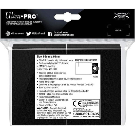 Ultra Pro Eclipse Pro Matte Standard Sleeves (100 Pack) - Jet Black