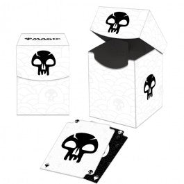 100+ Deck Boxes for Magic: The Gathering feature a vibrant, full-color artwork and includes a deck divider. Made with archival-safe, non-PVC, rigid polypropylene materials, you can store up to 100 double-sleeved cards with confidence. The self-locking lid keeps your cards securely stored when not in use, while also offering easy access. Sized for standard size trading cards.