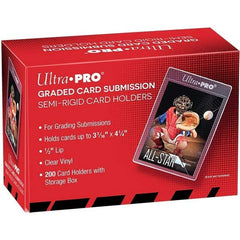 Tall Semi Rigid Card Holders

Graded card submission semi-rigid holders with 1/2" lip. Holds cards up to 3-3/16" x 4-1/4" (80.962mm x 107.95mm). 200-count box.
