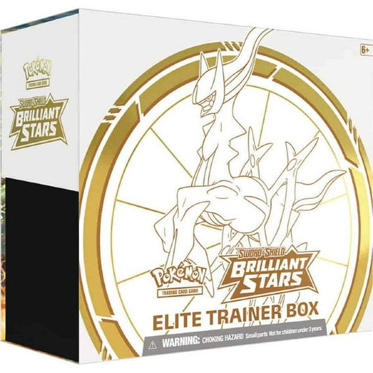 8 Pokémon TCG: Sword & Shield—Brilliant Stars booster packs
65 card sleeves featuring Arceus
45 Pokémon TCG Energy cards
A player's guide to the Sword & Shield—Brilliant Stars expansion
A Pokémon TCG rulebook
6 damage-counter dice
1 competition-legal coin-flip die