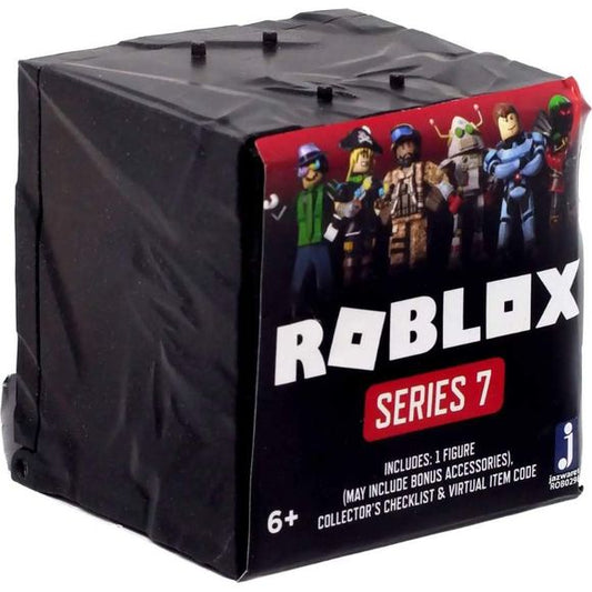 Assemble the ultimate Roblox toy collection with these iconic characters from your favorite games! There are 24 new figures from Series 7 and each comes with a code for an exclusive virtual item that can be redeemed on Roblox. Mix and match parts to build your own unique Roblox character. Collect all your favorite Roblox figures today!