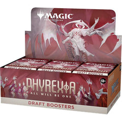36 Phyrexia: All Will Be One MTG Draft Boosters—the best boosters for drafting Phyrexia: All Will Be One
15 Magic cards per booster, including 1 card of rarity Rare or higher
At least 1 Phyrexianized Land or Panorama Full-Art Land in every pack
1 Traditional Foil card in 33% of packs
Glory to Phyrexia—resist the Phyrexian invasion or forfeit your flesh to join them in perfection