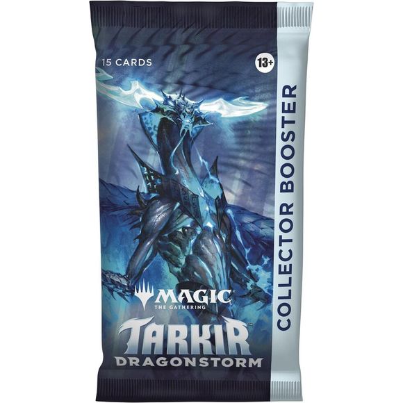 Contents:
Each Collector booster may contain these cards: TDM 1–276, 287–419; TDC 1–10, 51-90; SPG 104–118
• Each Collector Booster includes 9–11 Traditional Foil cards
• 5 cards of rarity Rare or higher
• 3–5 Uncommon
• 4–6 Common
• 1 Land card
• Headliner card in <1% of boosters