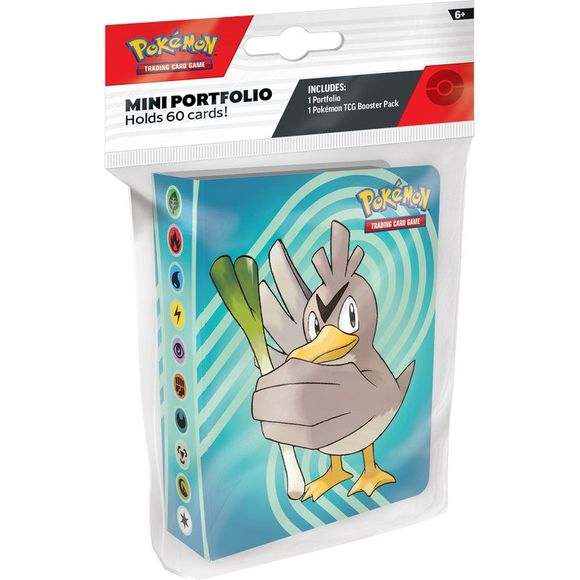 Store Your Cards in Style! Store up to 60 of your latest and greatest Pokemon cards in this mini portfolio. Each portfolio comes with a Pokemon TCG booster pack, so you can start filling it up right away!