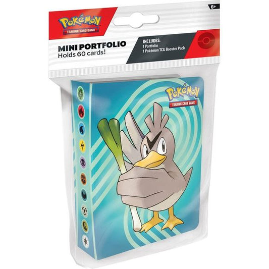 Store Your Cards in Style! Store up to 60 of your latest and greatest Pokemon cards in this mini portfolio. Each portfolio comes with a Pokemon TCG booster pack, so you can start filling it up right away!