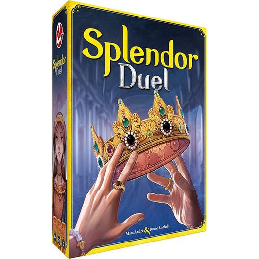 The award-winning game Splendor returns with this fresh take on its classic drafting gameplay. Featuring the clever engine building that Splendor is known for, Splendor Duel offers a compact, tight two-player experience that will be instantly recognizable to fans of the original game, while also adding new decisions and mechanisms that offer deeper strategic options. The new common board has players drafting Gem, Gold and rare Pearl tokens from a 5x5 grid. Only allowed to draft up to 3 tokens in a consecuti
