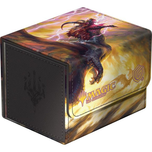 The Sidewinder 100+ Xenoskin is a high-quality TCG deck box that offers premium card protection thanks to its resistant Xenoskin material, microfiber inner lining, and strong magnetic closure, while still granting easy and convenient access to the deck inside. The deck boxes are printed in full color with officially licensed artworks from Magic: The Gathering's upcoming set "Tarkir: Dragonstorm". The Sidewinder 100+ Xenoskin is optimized to hold 100 double-sleeved or 120 single-sleeved cards in Ultimate Gua