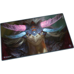 The 61x35cm Play-Mat protects cards and sleeves while playing and improves the gaming experience thanks to its anti-slip underside, while the stitched edges guarantee an even longer service life. The top side of the Play-Mat is printed with officially licensed artworks from Magic: The Gathering's upcoming set "Tarkir: Dragonstorm".