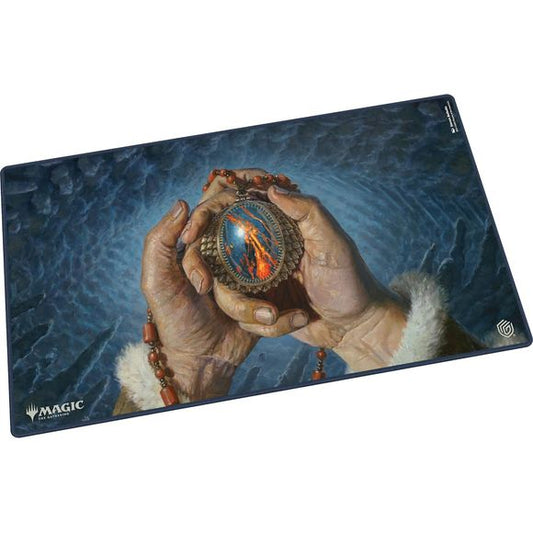 The 61x35cm Play-Mat protects cards and sleeves while playing and improves the gaming experience thanks to its anti-slip underside, while the stitched edges guarantee an even longer service life. The top side of the Play-Mat is printed with officially licensed artworks from Magic: The Gathering's upcoming set "Tarkir: Dragonstorm".