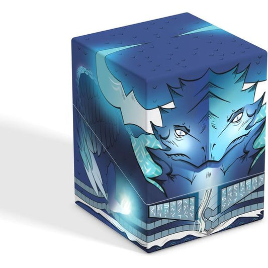 Collectible box for storing your deck, tabletop gaming accessories, and/or collectibles. The Squaroe from the Magic: The Gathering edition holds up to 100 cards in double protective sleeves if used as a deck box. Squaroes are made from 78% renewable recources.