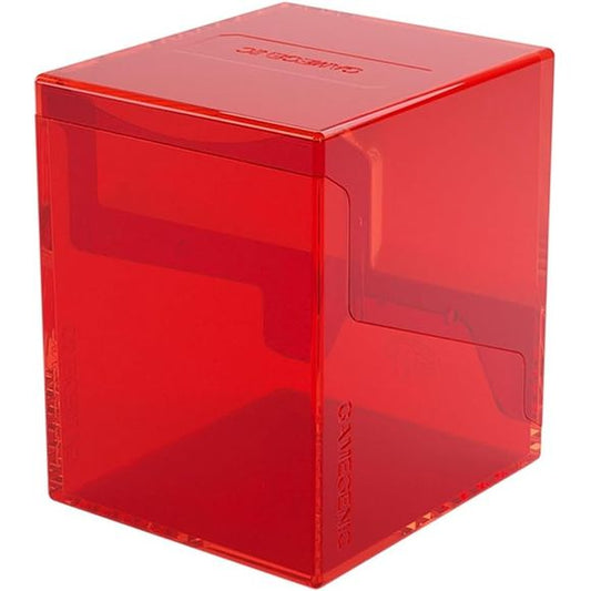The Bastion 100+ XL is a very compact and rock-solid deck box to safely protect up to 100 double-sleeved cards in Thick Inner Sleeves. It also holds Mini Snap and Slide Card Cases as well as Cube Pockets. Due to translucent materials and smart positioning of the closing flaps, the top or Commander card is fully visible from the outside without opening the box. The innovative secure click-lock mechanism protects your deck while still allowing easy access. The Bastion consists of 2 symmetrical parts that easi
