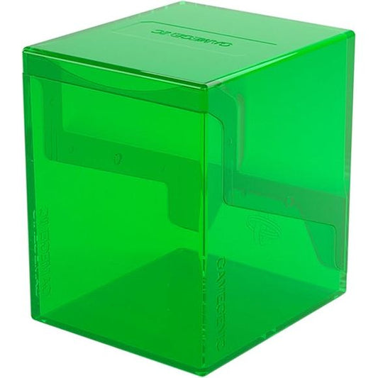 The Bastion 100+ XL is a very compact and rock-solid deck box to safely protect up to 100 double-sleeved cards in Thick Inner Sleeves. It also holds Mini Snap and Slide Card Cases as well as Cube Pockets. Due to translucent materials and smart positioning of the closing flaps, the top or Commander card is fully visible from the outside without opening the box. The innovative secure click-lock mechanism protects your deck while still allowing easy access. The Bastion consists of 2 symmetrical parts that easi