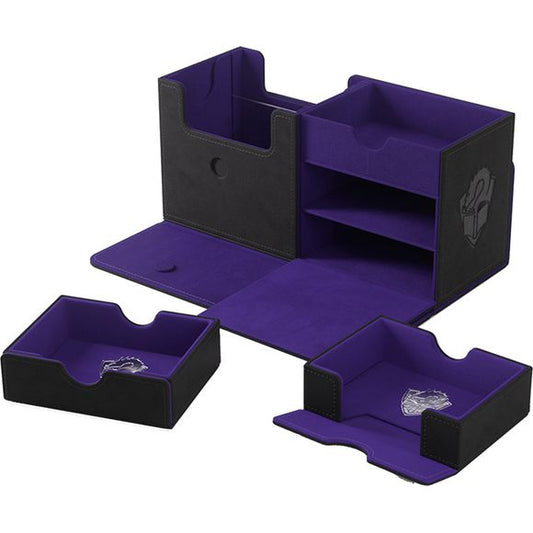 The long-awaited retail version of the Academic 133+ XL comes with all the amazing features of the Kickstarter original: a premium acrylic compartment divider, two removable hidden drawers with ingenious magnetic flaps, as well as extra slots for even more gaming accessories.
Additionally, it is equipped with our highly-rated CONVERTIBLE system. The removable cover clips to the bottom, saving precious space on the table. Moreover, the powerful magnets and the innovative closing mechanism keep the Academic 1