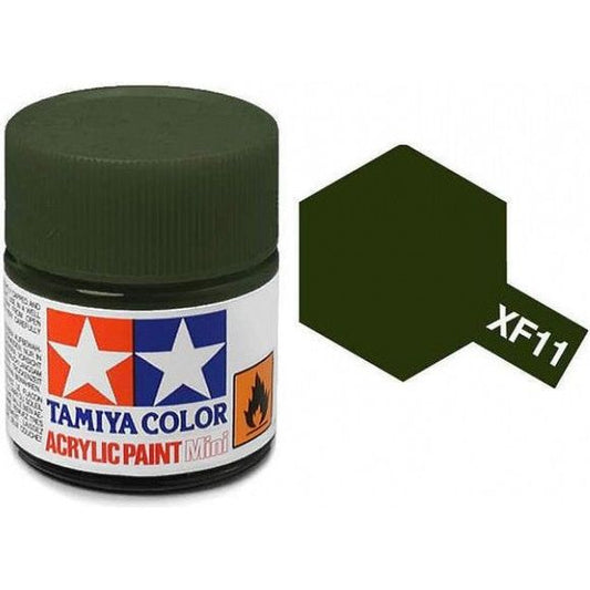 Tamiya 81711 XF-11 Flat Japanese Navy J.N. Green Acrylic Paint 10ml | Galactic Toys & Collectibles