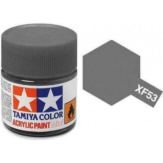 Tamiya Acrylic Paints are made from water-soluble acrylic resins and are excellent for either brush or spray painting. These paints can be used on styrol resins, styrofoam, wood, plus all of the common model plastics. The paint covers well, flows smoothly with no blushing or fading, and can be blended easily. 10ml screw top bottle. 

Proper ratio for paint thickness differs according to weather conditions. Rough guidelines of thinning ratio is 2:1-3:1 ( Tamiya Acrylic paint : thinner).

Continental US S