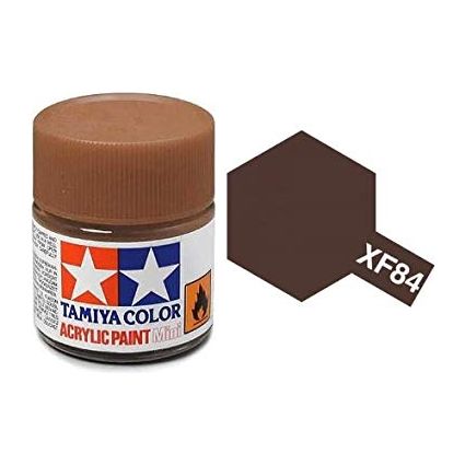 Tamiya Acrylic Paints are made from water-soluble acrylic resins and are excellent for either brush or spray painting. These paints can be used on styrol resins, styrofoam, wood, plus all of the common model plastics. The paint covers well, flows smoothly with no blushing or fading, and can be blended easily. 10ml screw top bottle. 

Proper ratio for paint thickness differs according to weather conditions. Rough guidelines of thinning ratio is2:1-3:1 ( Tamiya Acrylic paint : thinner).

Continental US Sh