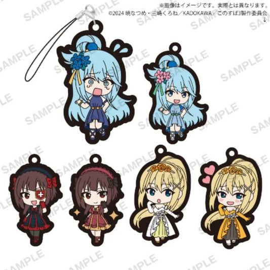 Collect all 6 Types:  Aqua A, Aqua B, Megumin A, Megumin B, Darkness A, and Darkness B.

Please note: All orders are random! We cannot guarantee a certain character or "set".