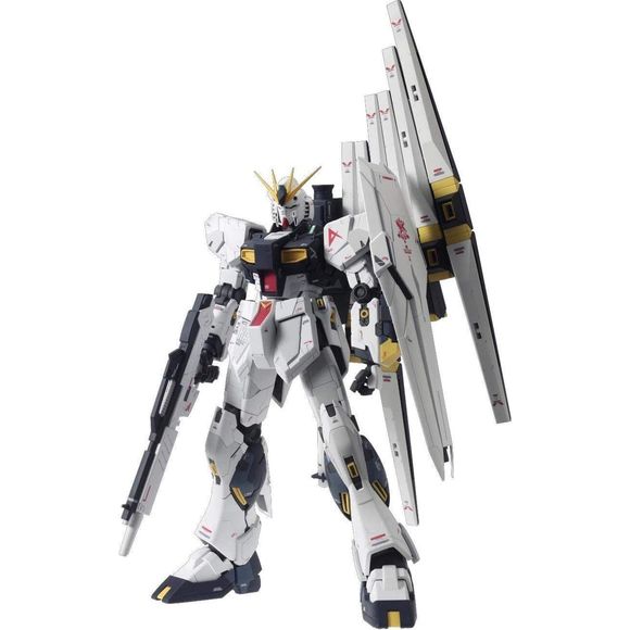This modern version of the Nu Gundam has been designed by esteemed mechanical designer Hajime Katoki as part of the G-Dome at the Gundam Front Tokyo exhibit. Featuring new modeling technology refined since the original MG Nu Gundam release, this Ver. Ka incorporates new gimmics such as foldable tabs on weapons to allow for better gripping and a head with light up eyes using an LED (sold separately). Hands on this release feature a new refined articulated finger system used on the larger scale Perfect Grade